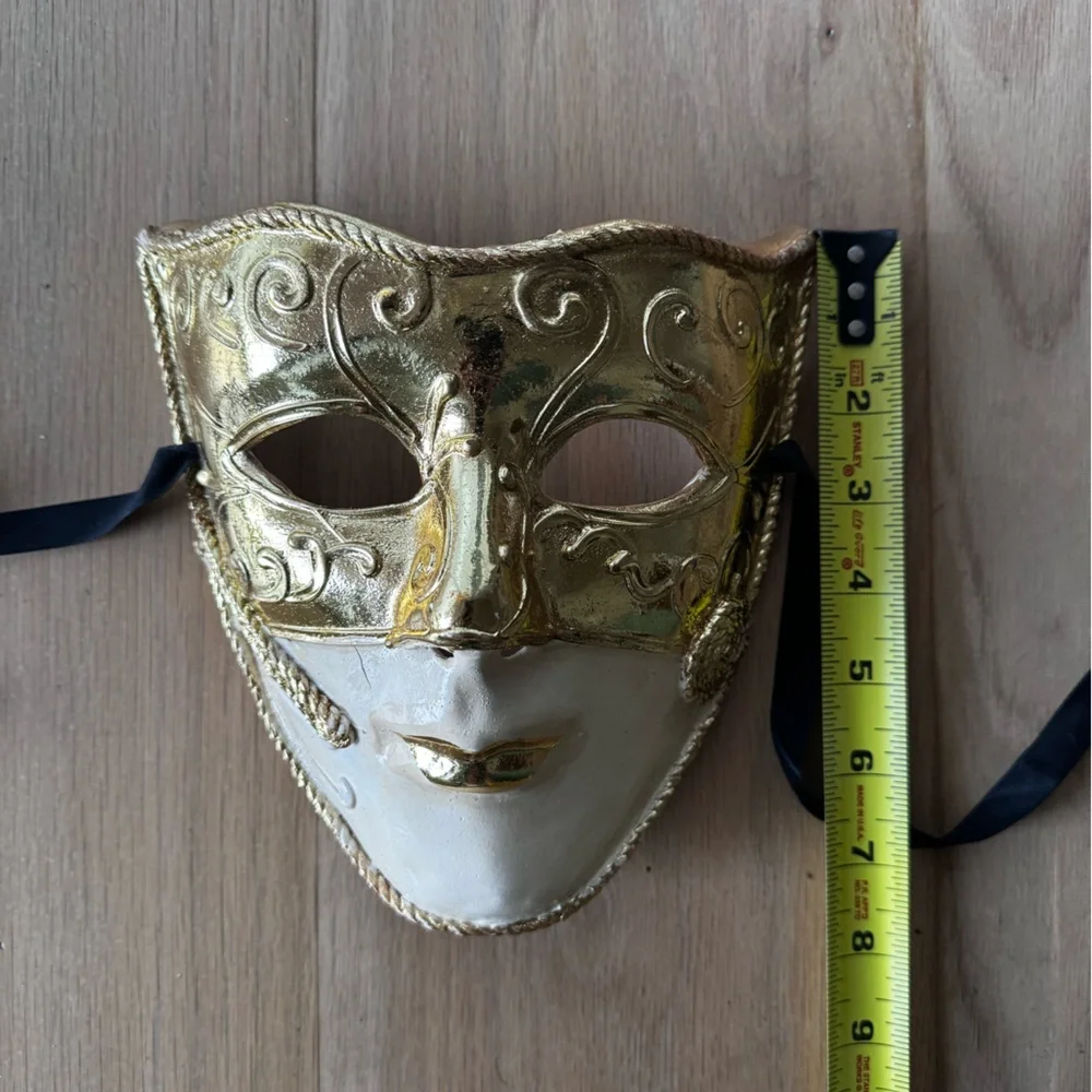 Gold and White Masquerade Mask